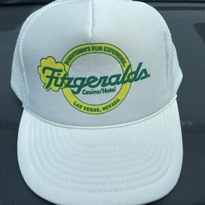 Vintage Fitzgeralds Casino Hotel Reno Las Vegas Trucker Hat Snapback Cap White